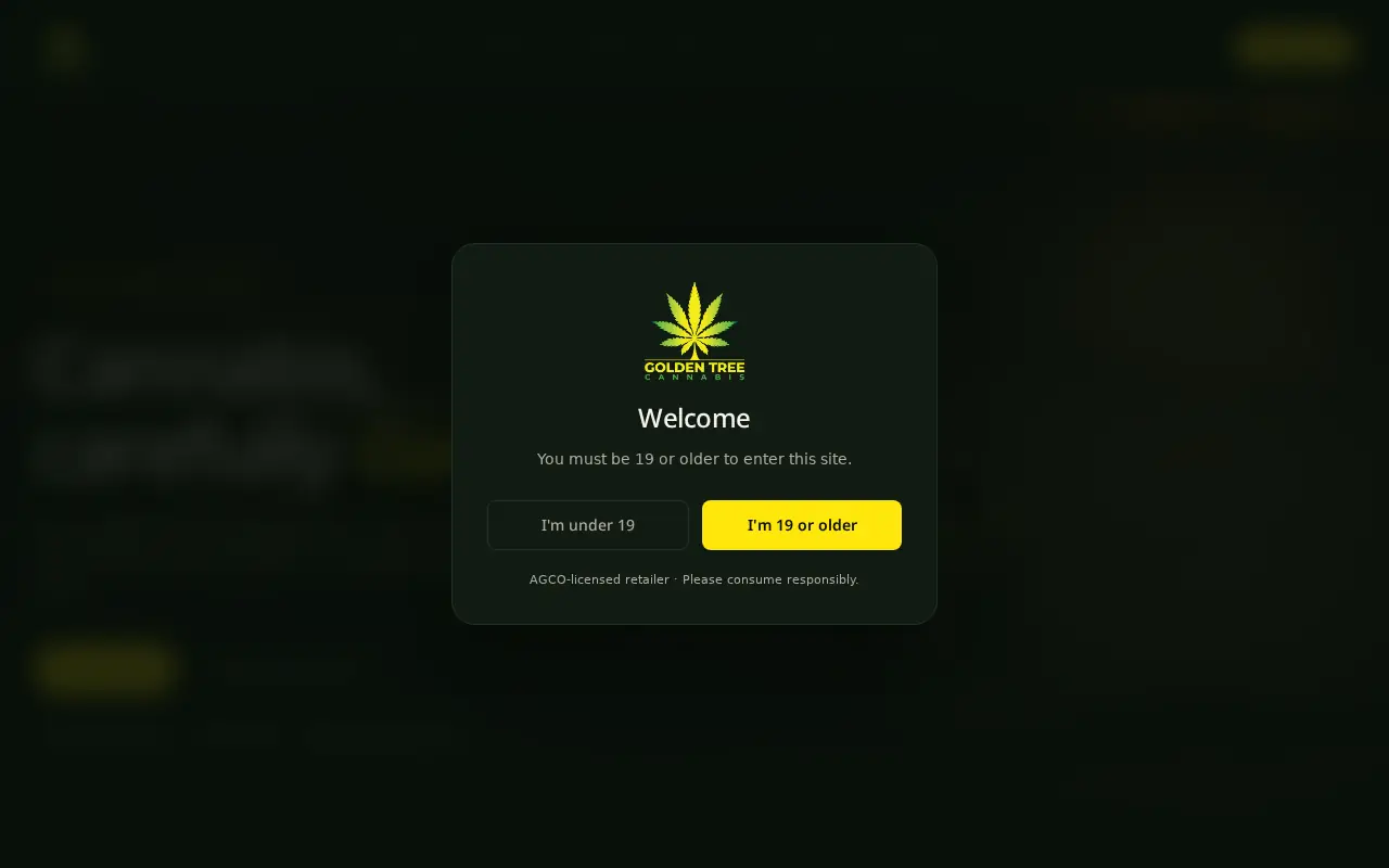 Golden Tree Cannabis website screenshot